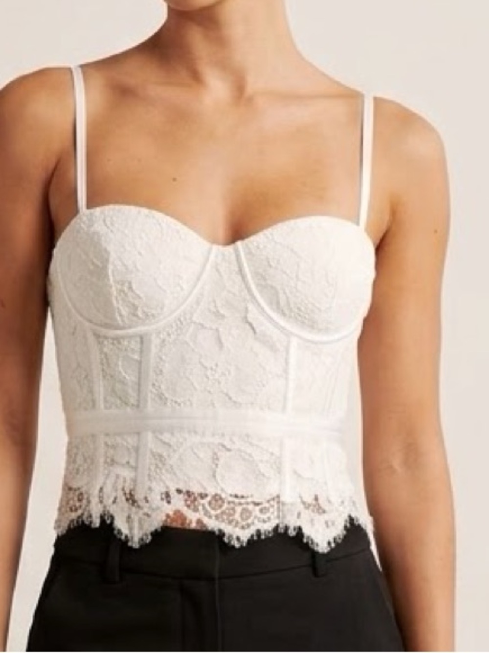 Forever 21 White Lace Bustier Crop Top